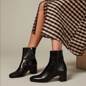 M.Gemi Black leather corsa concavo boots (37.5)